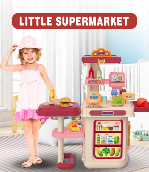 Kids Supermarket Playset – Cash Register & 46 Accessories (Ages 3+) | C651882 | CityGo