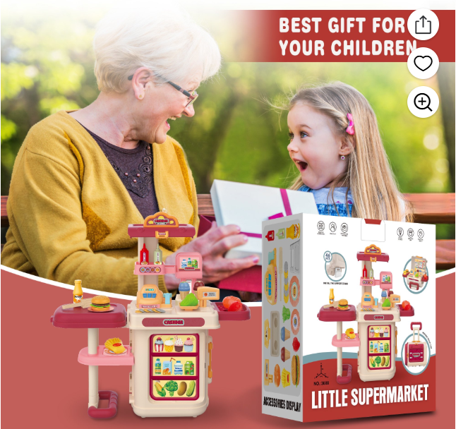 Kids Supermarket Playset – Cash Register & 46 Accessories (Ages 3+) | C651882 | CityGo