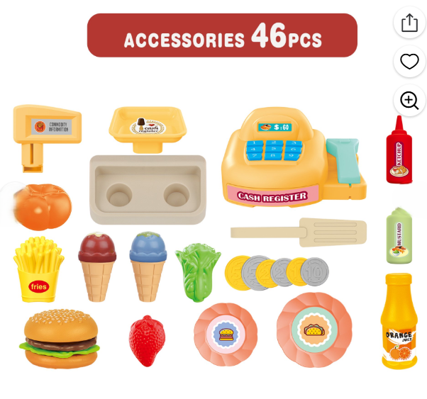 Kids Supermarket Playset – Cash Register & 46 Accessories (Ages 3+) | C651882 | CityGo