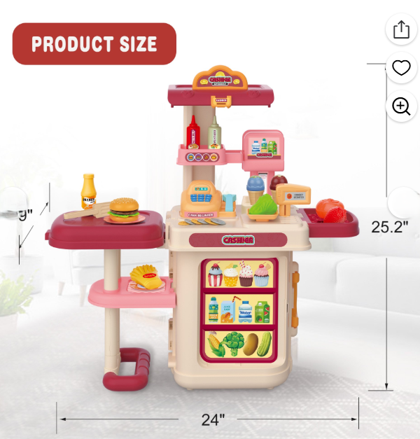 Kids Supermarket Playset – Cash Register & 46 Accessories (Ages 3+) | C651882 | CityGo