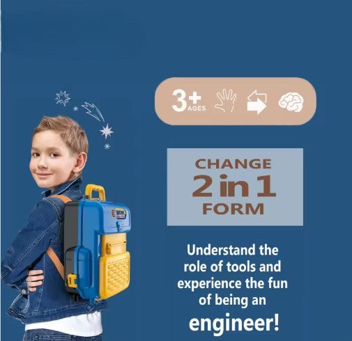 2 in 1 tool workbench backpack toy for kids