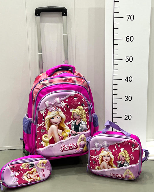 3-in-1 Detachable Trolley Schoolbag Set for Kids – Rolling Backpack with Lunch Bag & Pencil Case - 25-16106-1 Beauty