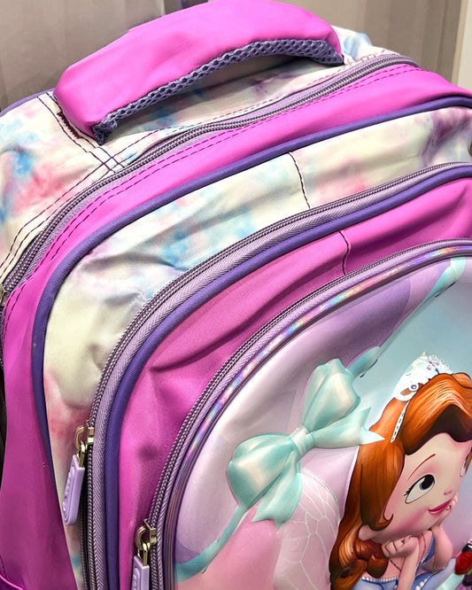 3-in-1 Detachable Trolley Schoolbag Set for Kids – Rolling Backpack with Lunch Bag & Pencil Case - 25-16106-3 Little Princess