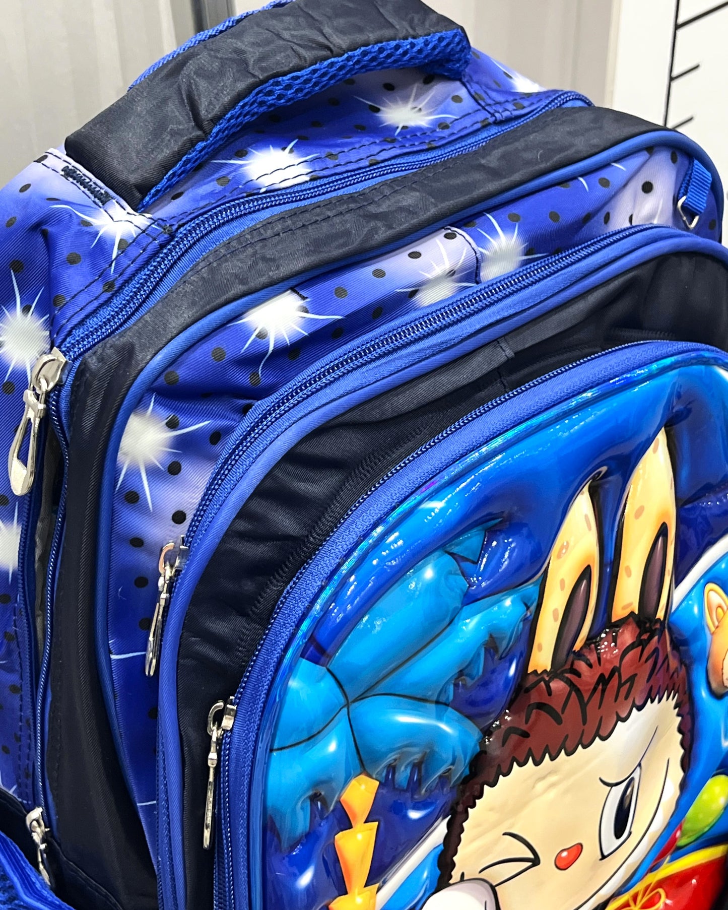 3-in-1 Detachable Trolley Schoolbag Set for Kids – Rolling Backpack with Lunch Bag & Pencil Case - 25-16210-10 Cute Monster