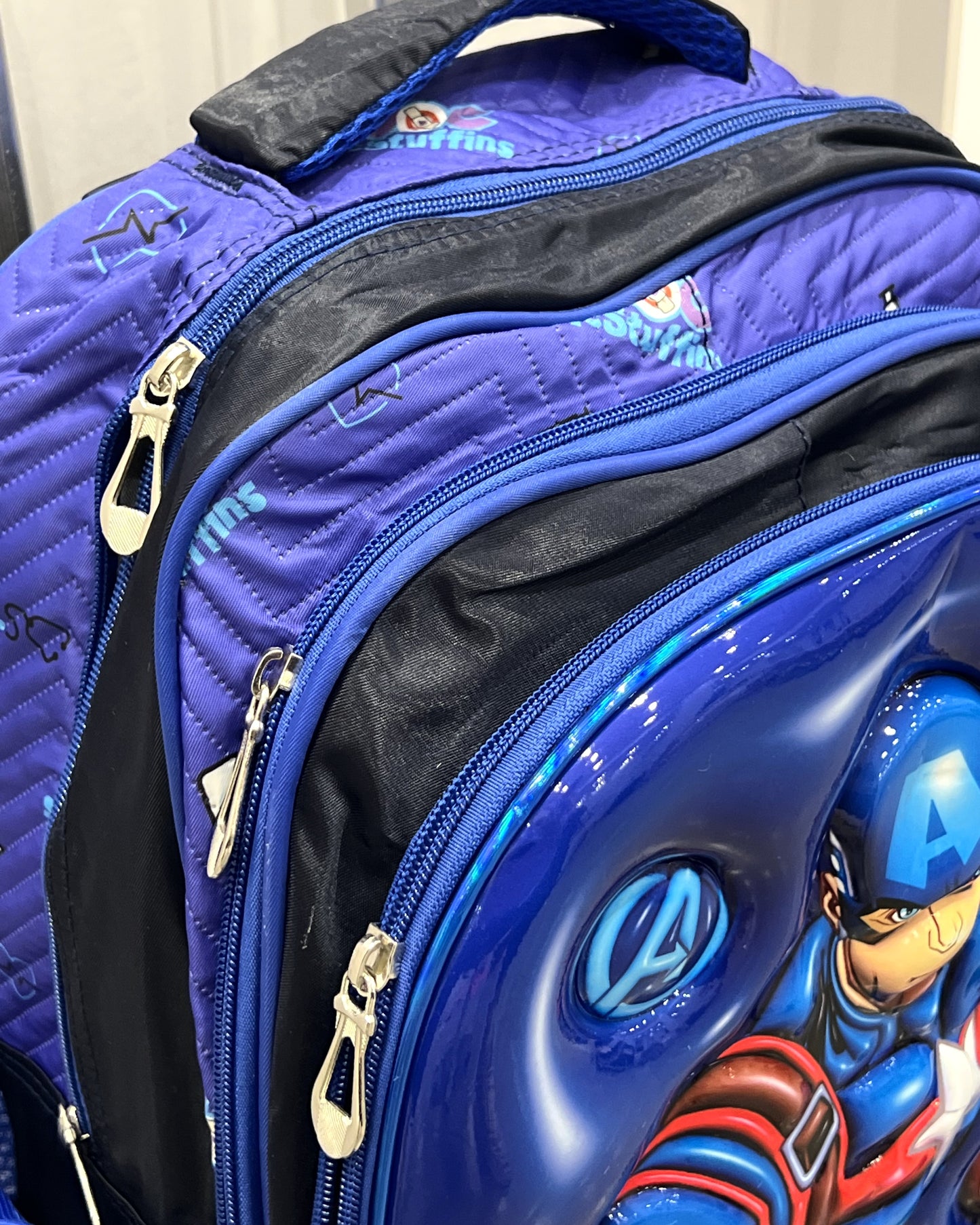 3-in-1 Detachable Trolley Schoolbag Set for Kids – Rolling Backpack with Lunch Bag & Pencil Case - 25-16210-13 Captain