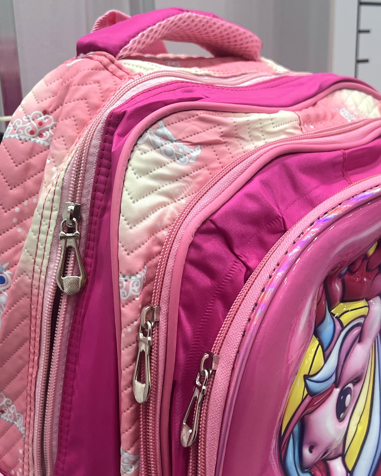 3-in-1 Detachable Trolley Schoolbag Set for Kids – Rolling Backpack with Lunch Bag & Pencil Case - 25-16210-14 Unicorn