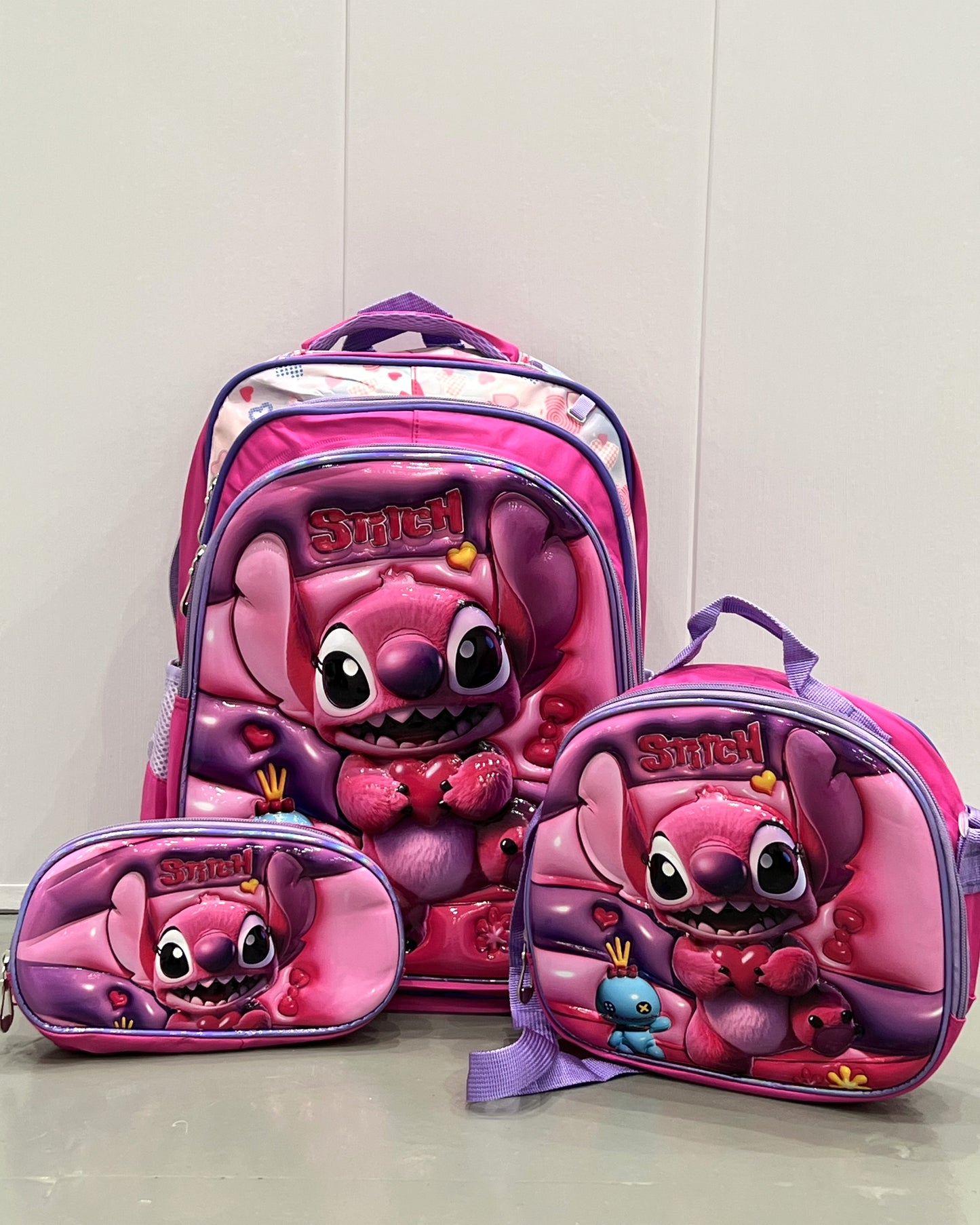 3-in-1 Detachable Trolley Schoolbag Set for Kids – Rolling Backpack with Lunch Bag & Pencil Case - 25-16210-15 Alien Friend