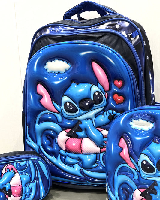 3-in-1 Detachable Trolley Schoolbag Set for Kids – Rolling Backpack with Lunch Bag & Pencil Case - 25-16210-16 Alien Friend