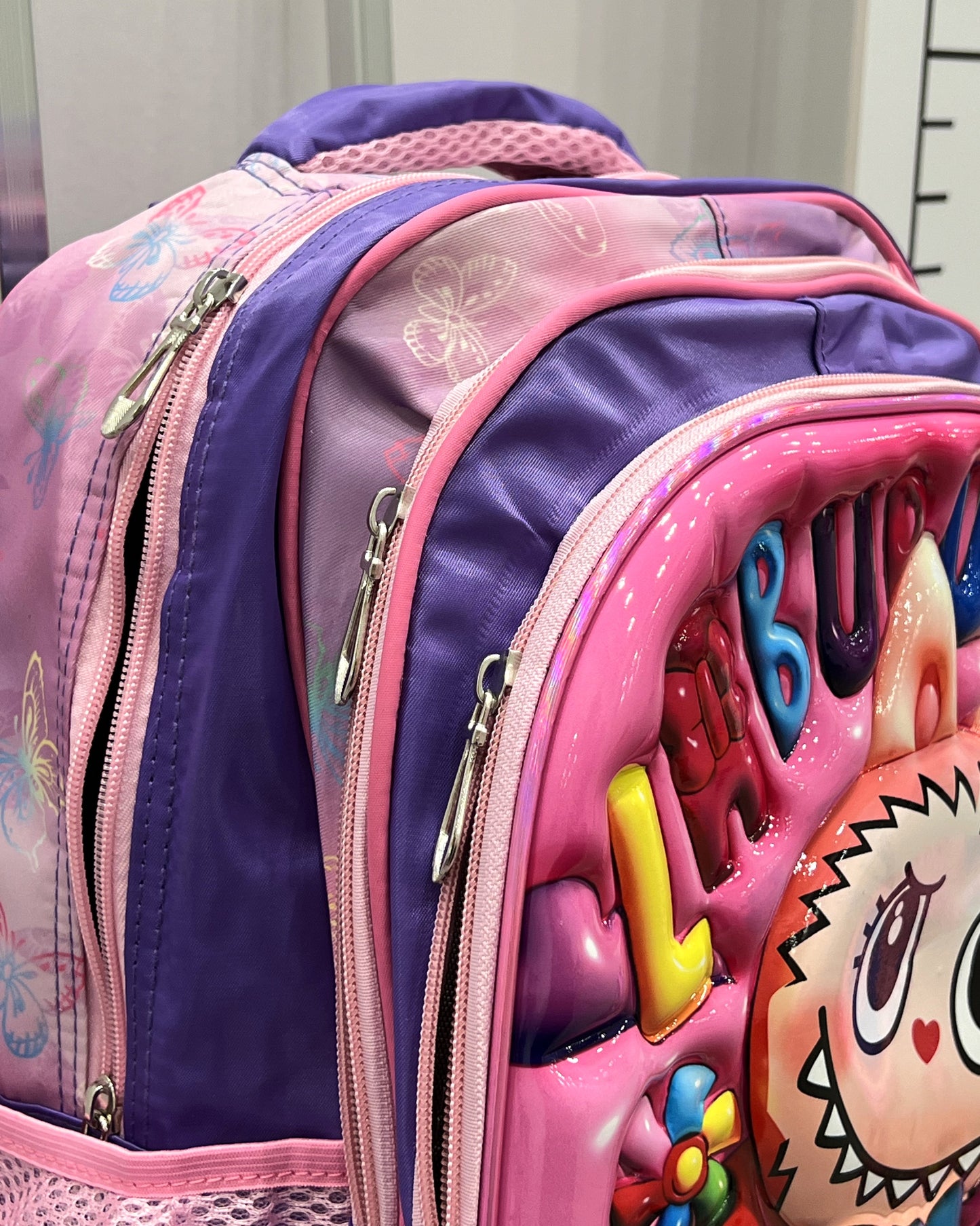 3-in-1 Detachable Trolley Schoolbag Set for Kids – Rolling Backpack with Lunch Bag & Pencil Case - 25-16210-17 Cute Monster