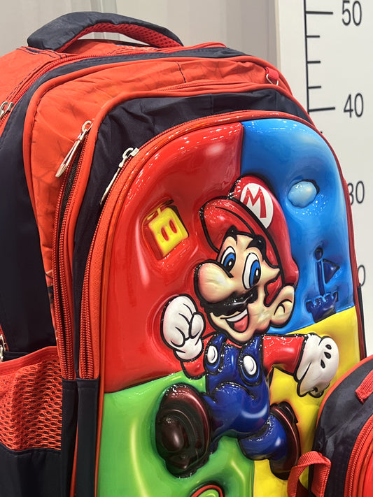 3-in-1 Detachable Trolley Schoolbag Set for Kids – Rolling Backpack with Lunch Bag & Pencil Case - 25-16210-21 Super