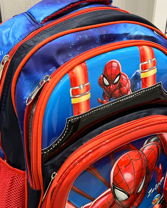 3-in-1 Detachable Trolley Schoolbag Set for Kids – Rolling Backpack with Lunch Bag & Pencil Case - 25-16210-4 Spider