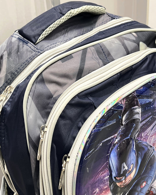 3-in-1 Detachable Trolley Schoolbag Set for Kids – Rolling Backpack with Lunch Bag & Pencil Case - 25-16210-8 Captain