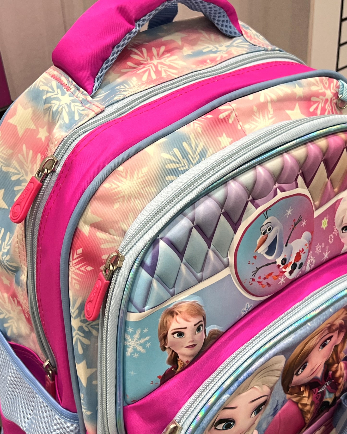 3-in-1 Detachable Trolley Schoolbag Set for Kids – Rolling Backpack with Lunch Bag & Pencil Case - 25-16222-1 Ice Princesses