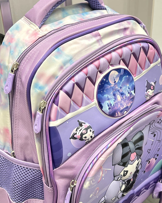 3-in-1 Detachable Trolley Schoolbag Set for Kids – Rolling Backpack with Lunch Bag & Pencil Case - 25-16222-2 Anime