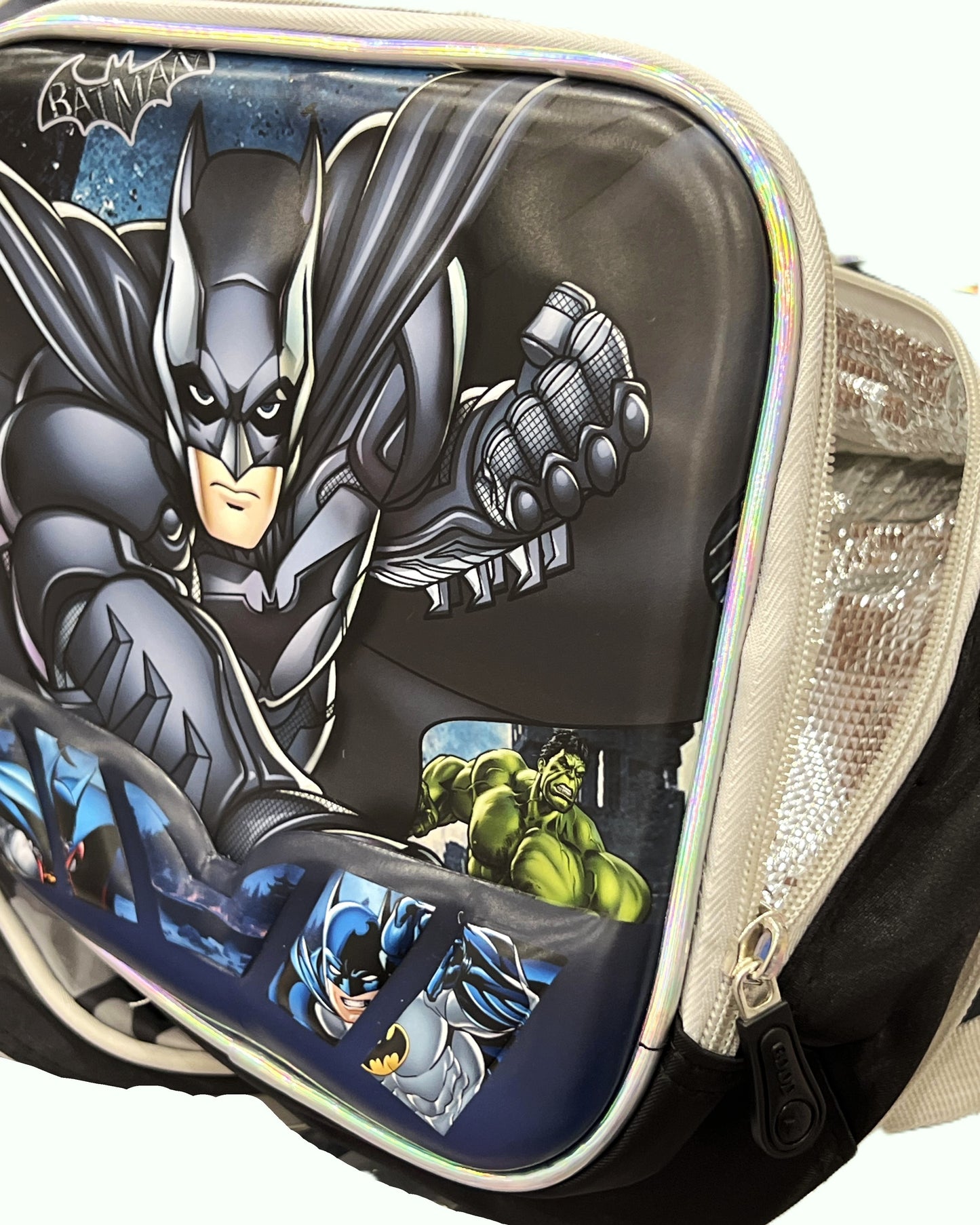 3-in-1 Detachable Trolley Schoolbag Set for Kids – Rolling Backpack with Lunch Bag & Pencil Case - 25-16222-5 Bat