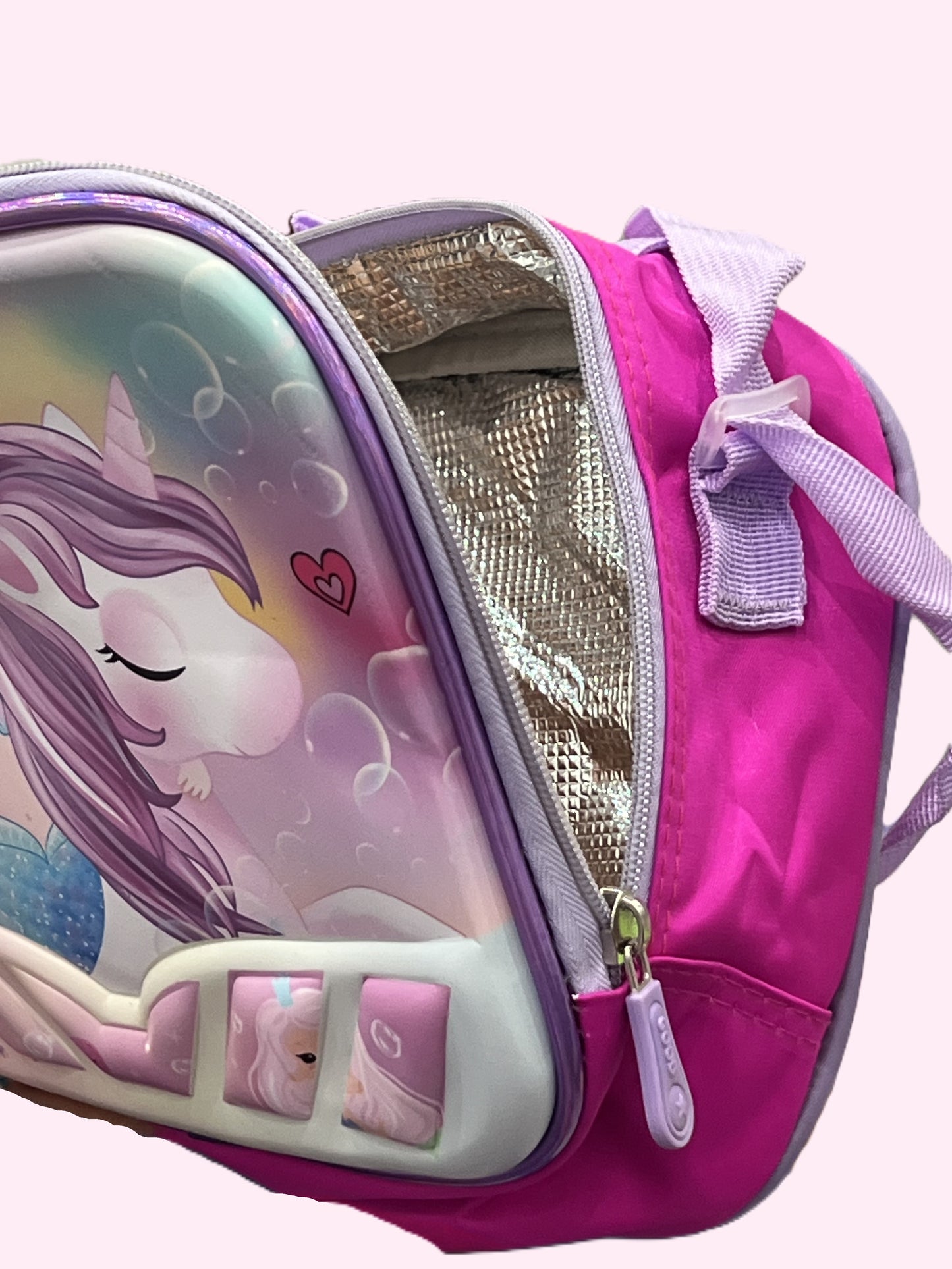 3-in-1 Detachable Trolley Schoolbag Set for Kids – Rolling Backpack with Lunch Bag & Pencil Case - 25-16222-6 Unicorn
