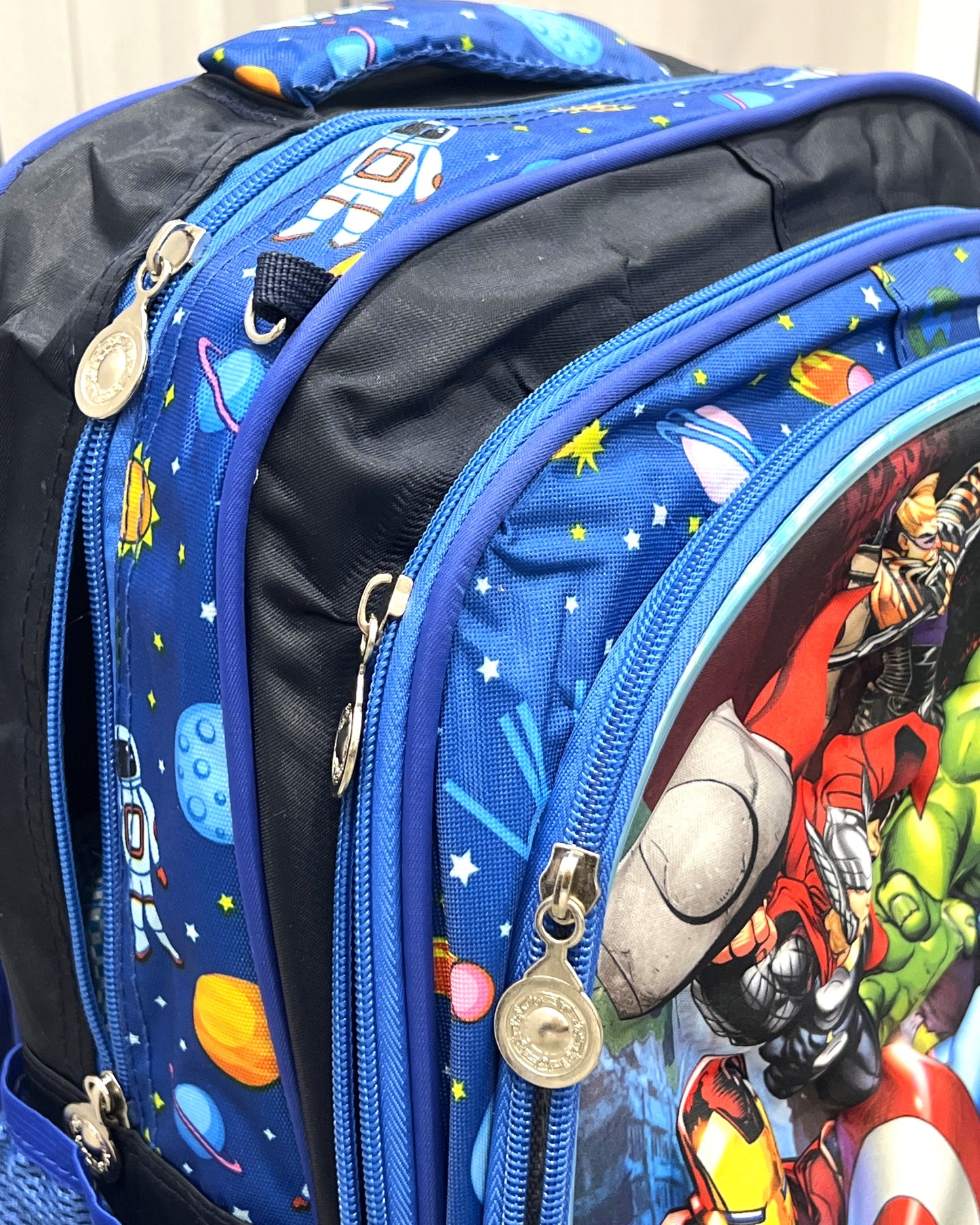 3-in-1 Detachable Trolley Schoolbag Set for Kids – Rolling Backpack with Lunch Bag & Pencil Case - 25-1633-12 Heroes