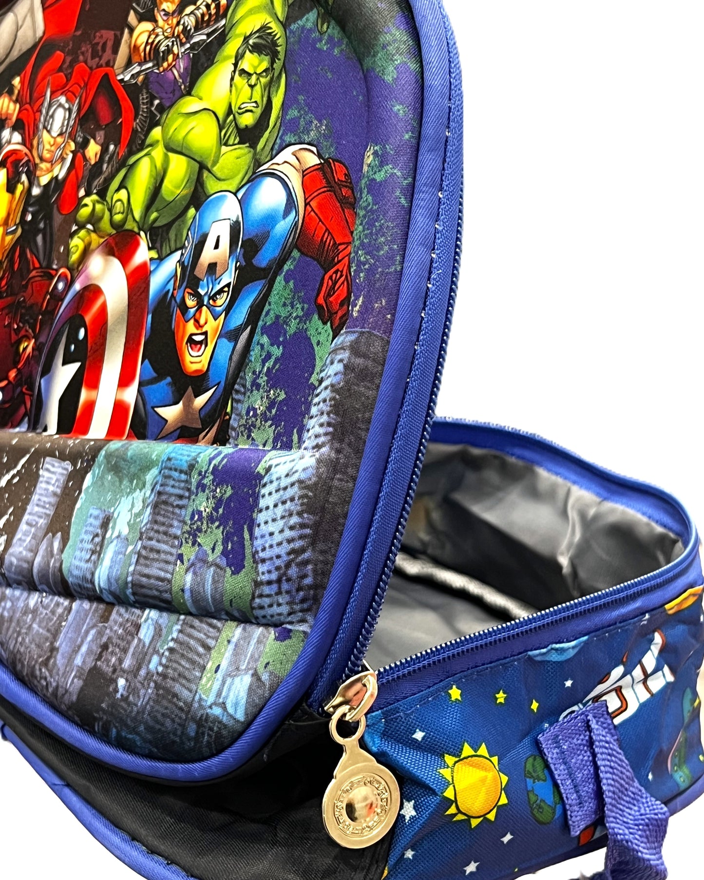 3-in-1 Detachable Trolley Schoolbag Set for Kids – Rolling Backpack with Lunch Bag & Pencil Case - 25-1633-12 Heroes