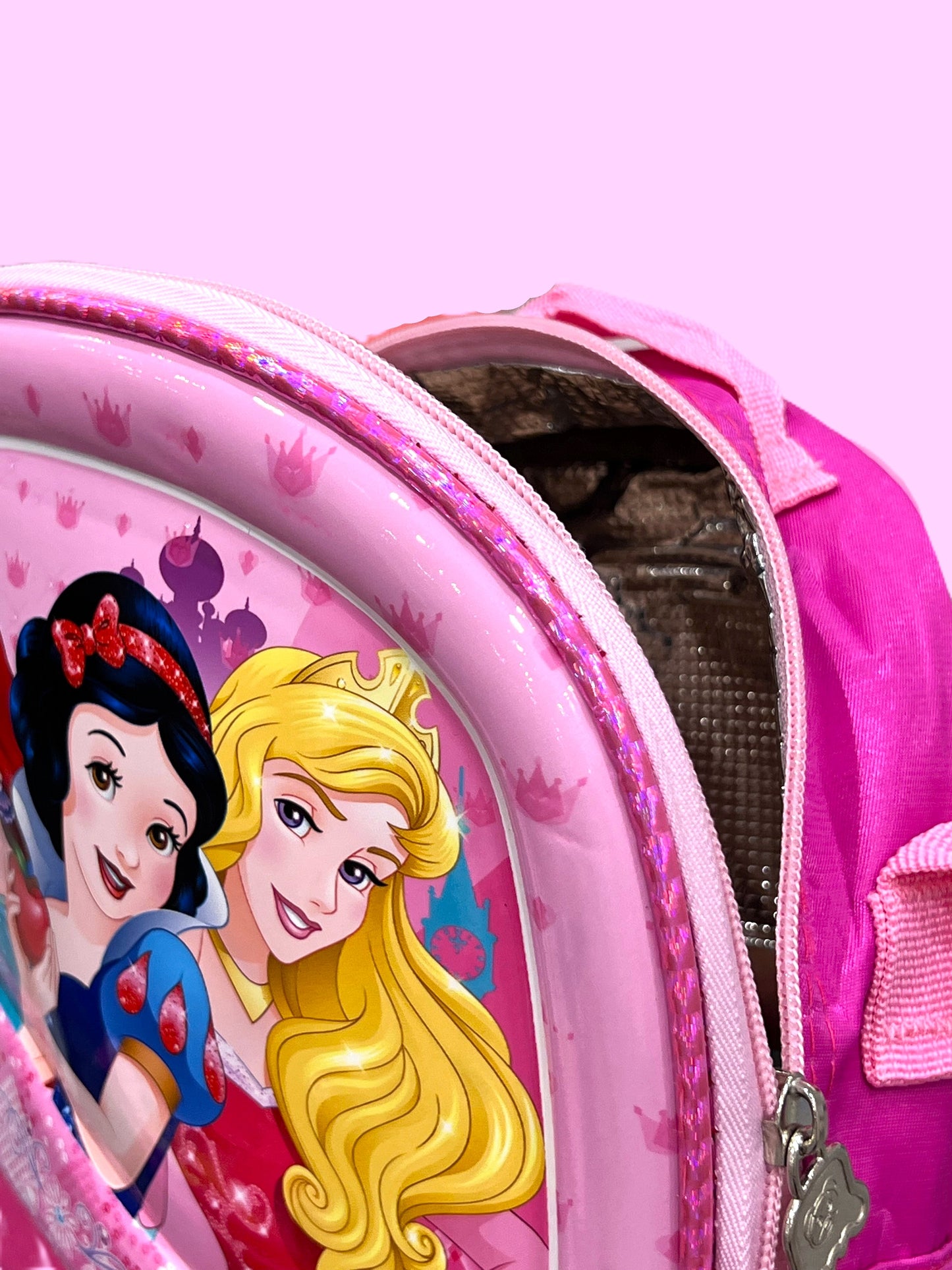 3-in-1 Detachable Trolley Schoolbag Set for Kids – Rolling Backpack with Lunch Bag & Pencil Case - 25-1633-1 Princesses