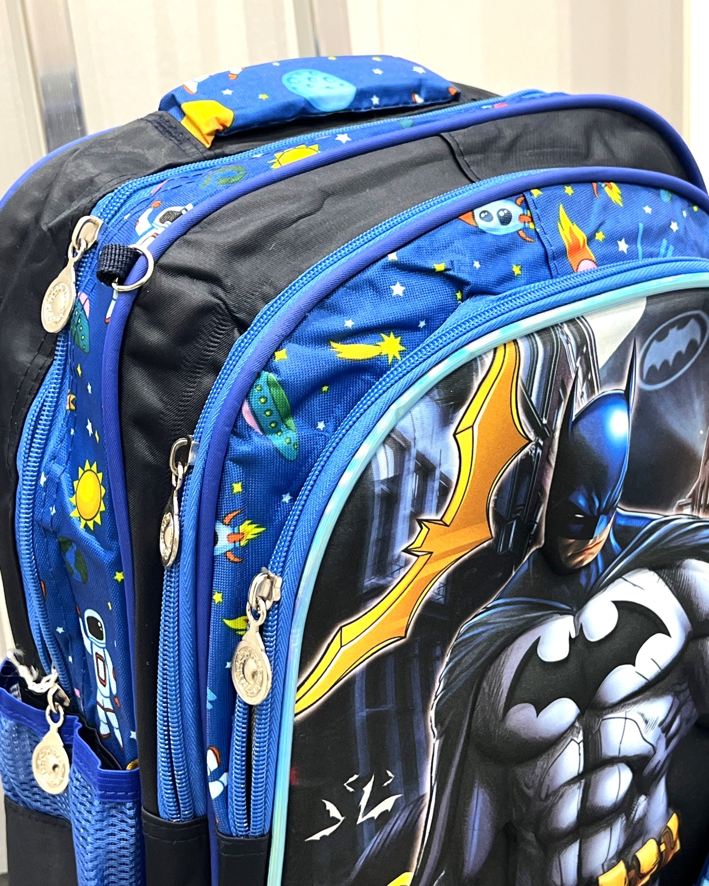 3-in-1 Detachable Trolley Schoolbag Set for Kids – Rolling Backpack with Lunch Bag & Pencil Case - 25-1633-4 Bat