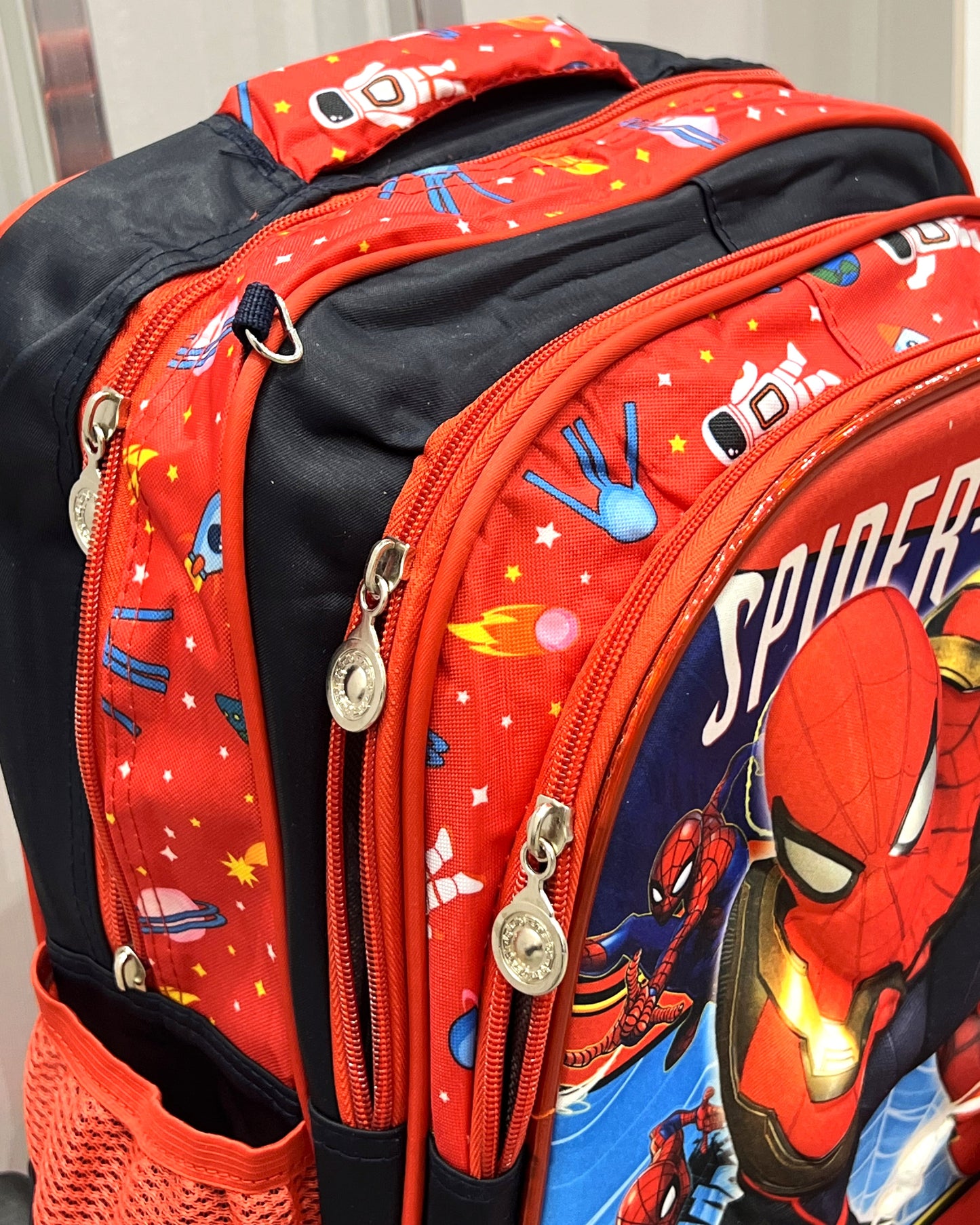 3-in-1 Detachable Trolley Schoolbag Set for Kids – Rolling Backpack with Lunch Bag & Pencil Case - 25-1633-7 Spider