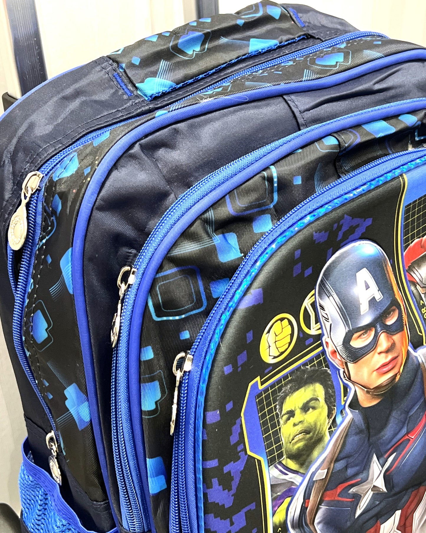 3-in-1 Detachable Trolley Schoolbag Set for Kids – Rolling Backpack with Lunch Bag & Pencil Case - 25-3001-2 Captain