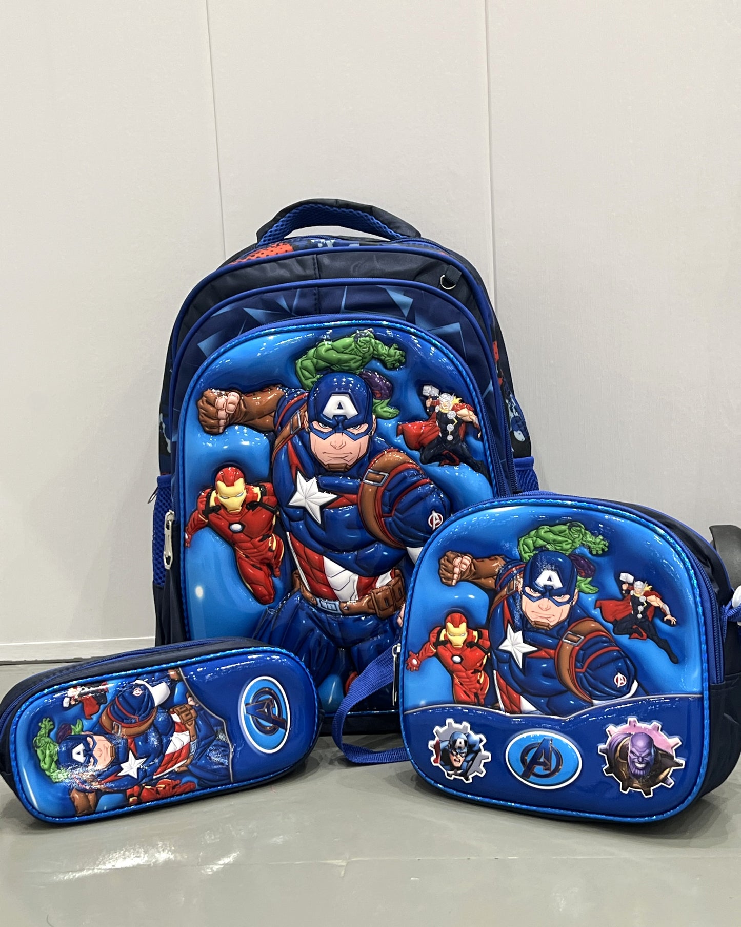 3-in-1 Detachable Trolley Schoolbag Set for Kids – Rolling Backpack with Lunch Bag & Pencil Case - 25-6215-10 Iron