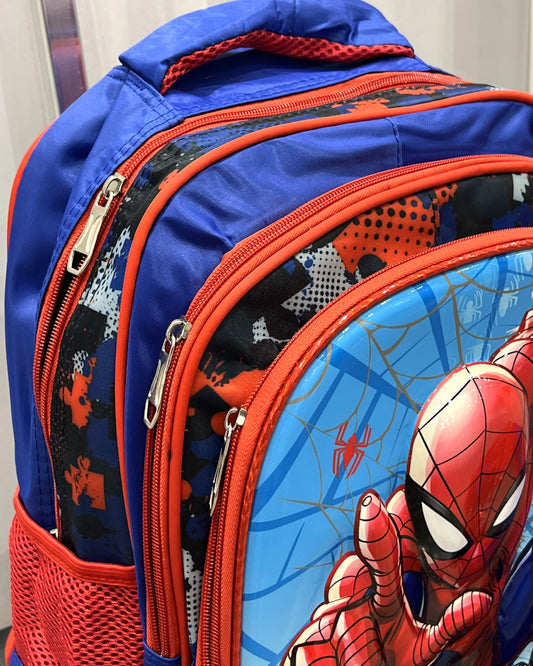 3-in-1 Detachable Trolley Schoolbag Set for Kids – Rolling Backpack with Lunch Bag & Pencil Case - 25-6215-14 Spider