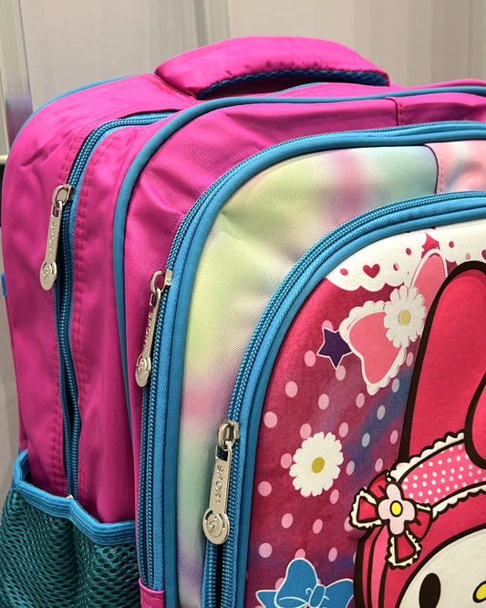 3-in-1 Detachable Trolley Schoolbag Set for Kids – Rolling Backpack with Lunch Bag & Pencil Case - 25-6215-1 Cute Doll