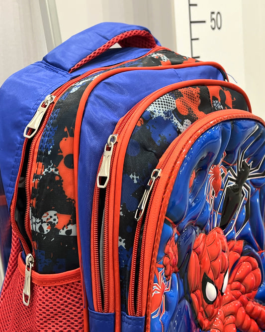 3-in-1 Detachable Trolley Schoolbag Set for Kids – Rolling Backpack with Lunch Bag & Pencil Case - 25-6215-2 Spider