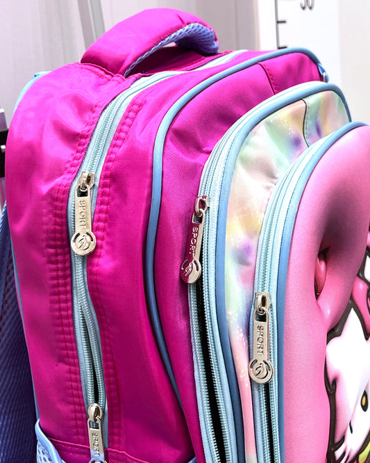 3-in-1 Detachable Trolley Schoolbag Set for Kids – Rolling Backpack with Lunch Bag & Pencil Case - 25-6215-9 Hello Heart