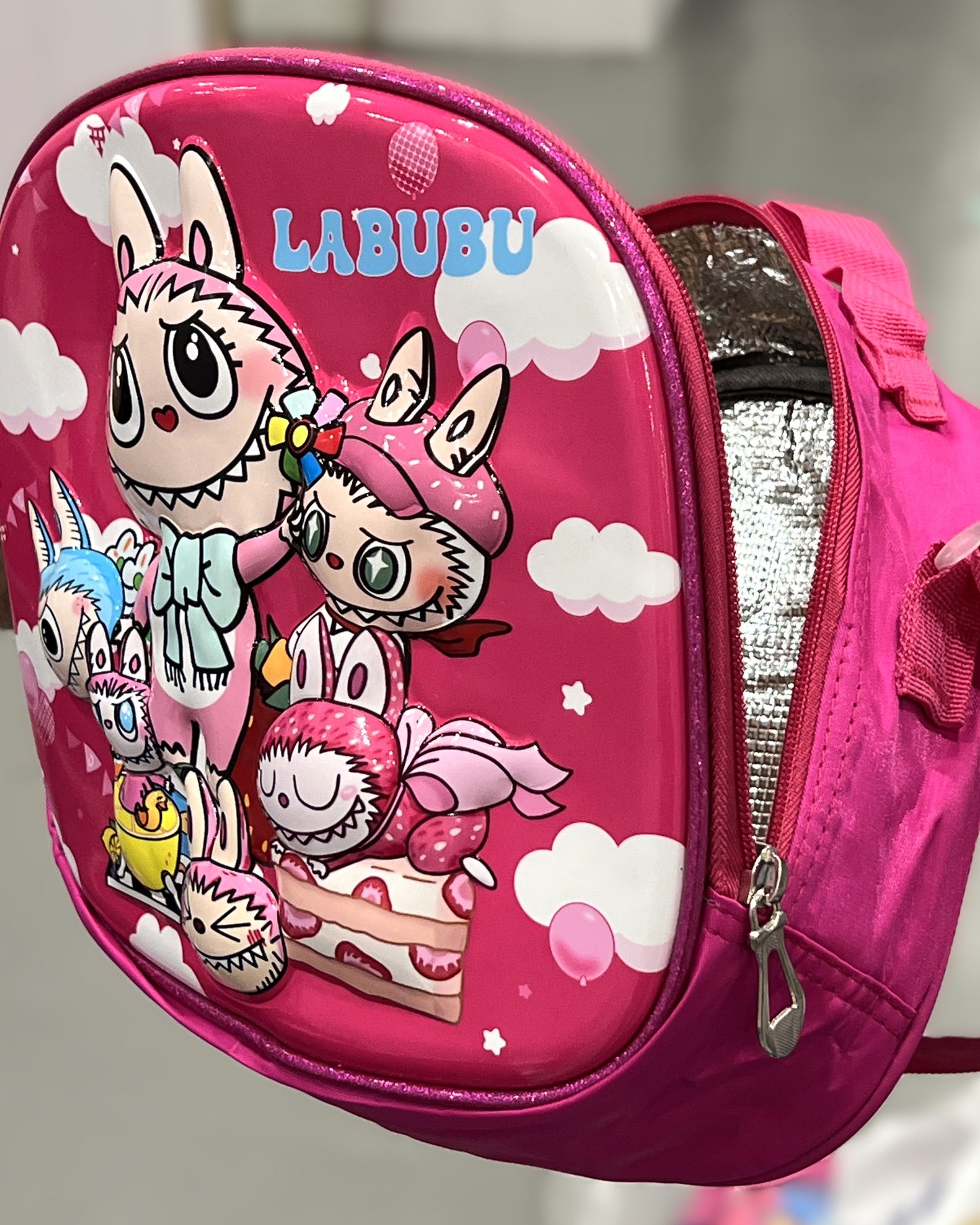 3-in-1 Detachable Trolley Schoolbag Set for Kids – Rolling Backpack with Lunch Bag & Pencil Case - 25-JZ2003-13 Cute Monster
