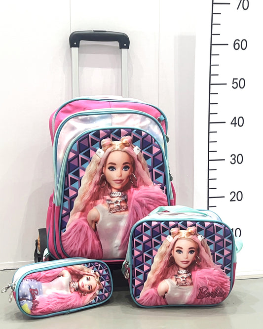 3-in-1 Detachable Trolley Schoolbag Set for Kids – Rolling Backpack with Lunch Bag & Pencil Case - 25-JZ2003-26 Beauty