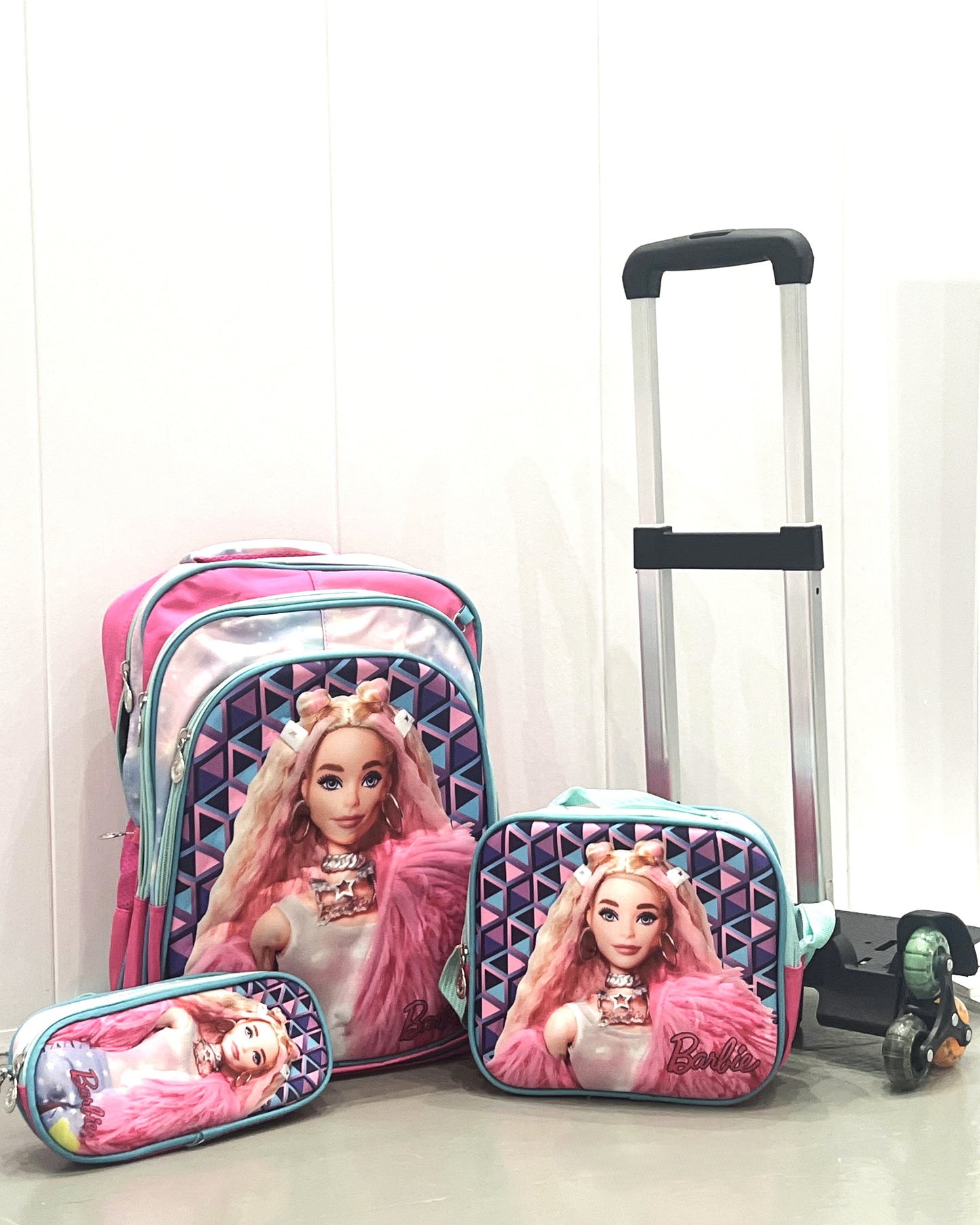 3-in-1 Detachable Trolley Schoolbag Set for Kids – Rolling Backpack with Lunch Bag & Pencil Case - 25-JZ2003-26 Beauty