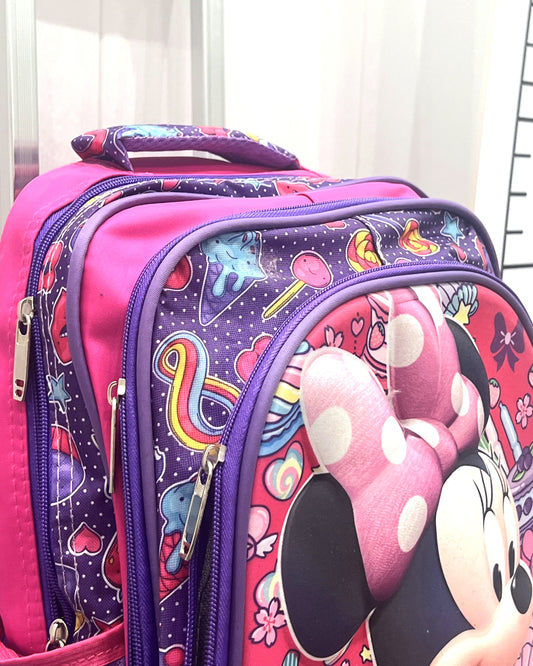 3-in-1 Detachable Trolley Schoolbag Set for Kids – Rolling Backpack with Lunch Bag & Pencil Case - 25-JZ2003-29 Minnie