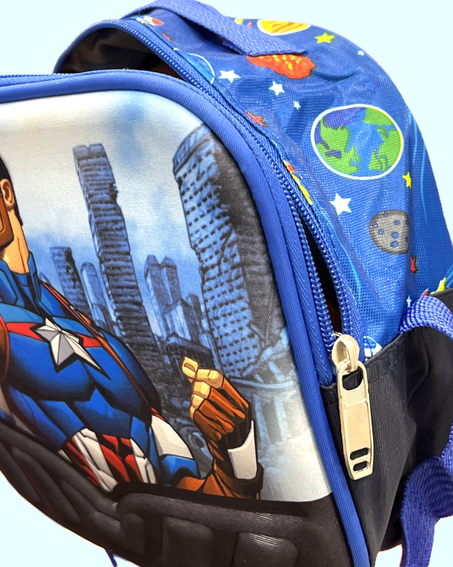 3-in-1 Detachable Trolley Schoolbag Set for Kids – Rolling Backpack with Lunch Bag & Pencil Case - 25-JZ2003-2 Captain