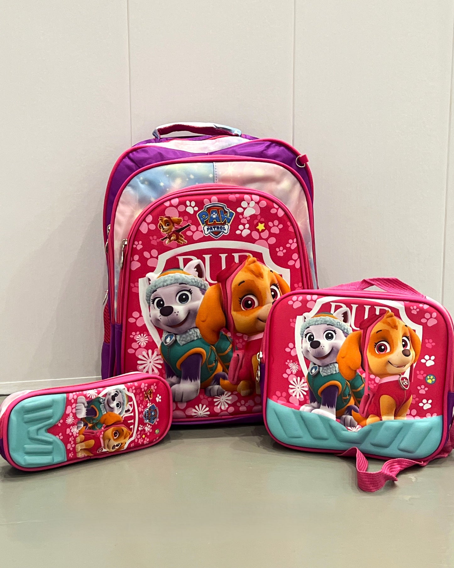 3-in-1 Detachable Trolley Schoolbag Set for Kids – Rolling Backpack with Lunch Bag & Pencil Case - 25-JZ2003-31 Patrol