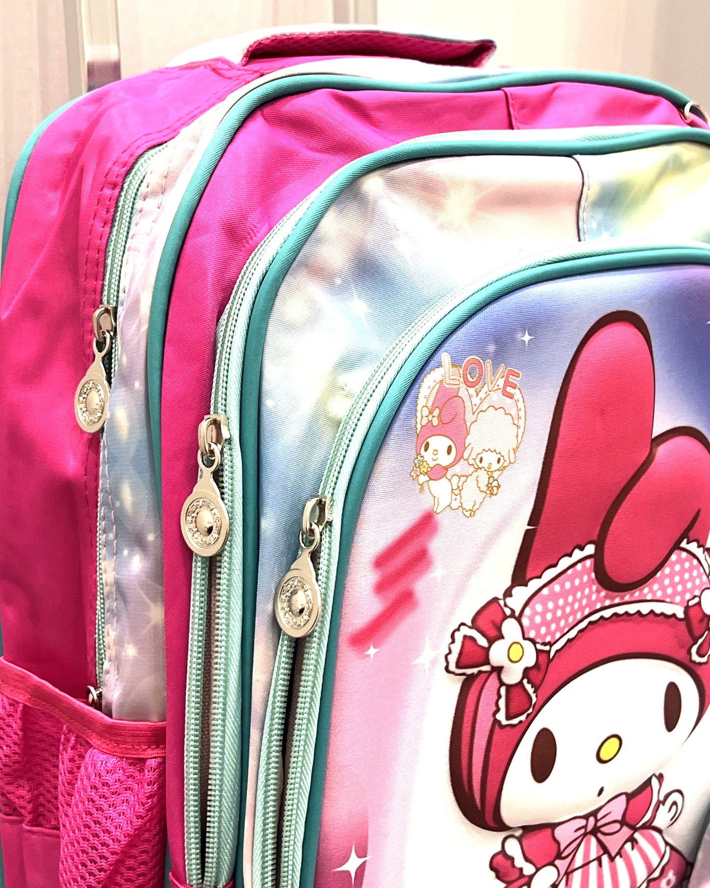 3-in-1 Detachable Trolley Schoolbag Set for Kids – Rolling Backpack with Lunch Bag & Pencil Case - 25-JZ2003-34 Cute Doll