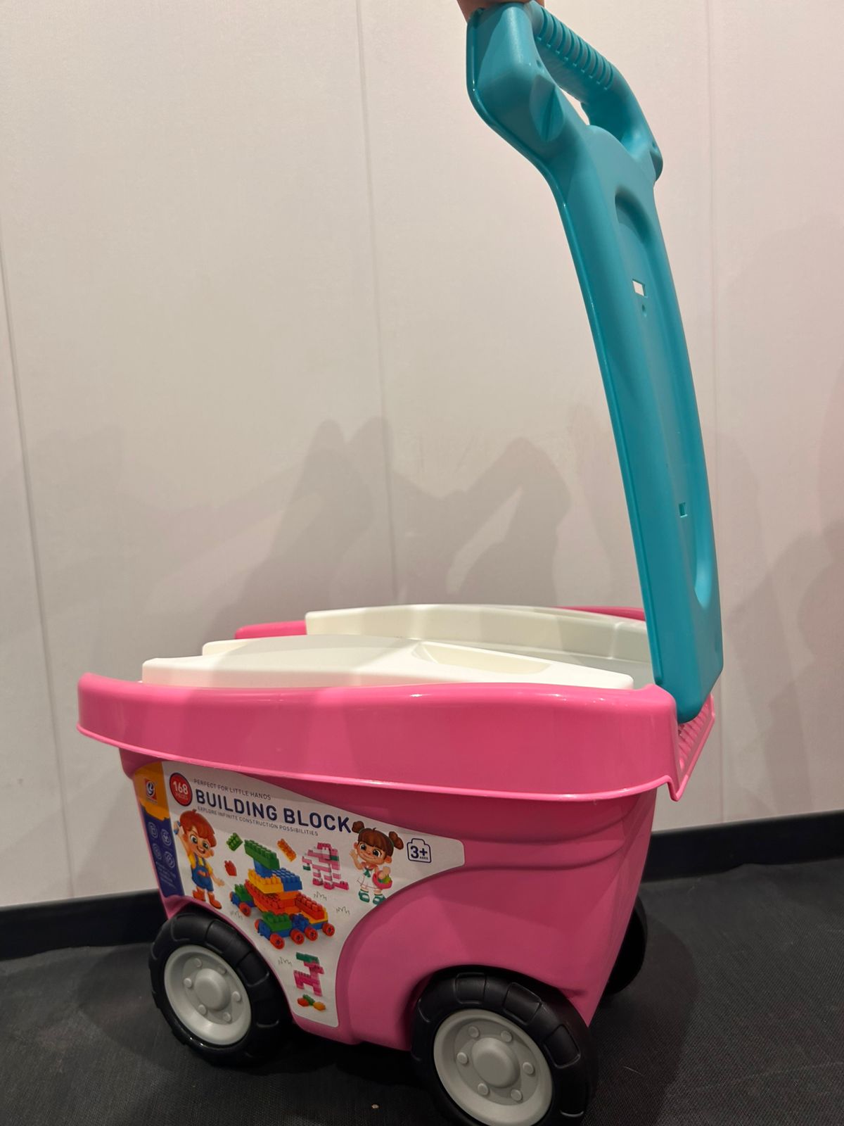 Rolling Building Blocks Trolley 168pcs (Ages 3+) Pink | C963257 | CityGo