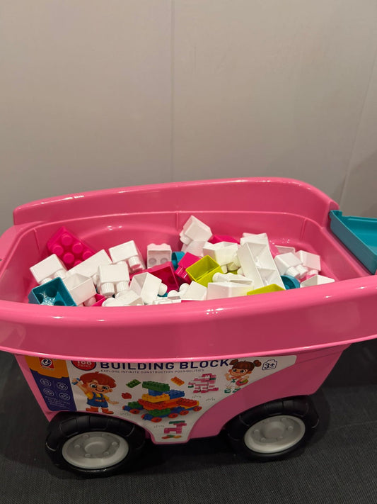 Rolling Building Blocks Trolley 168pcs (Ages 3+) Pink | C963257 | CityGo