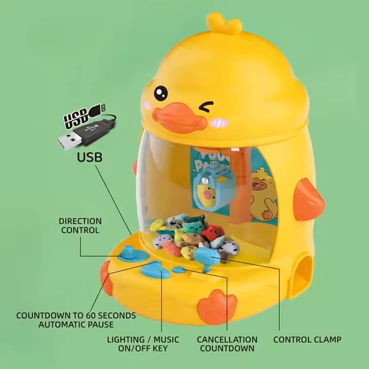 Citygo Mini Claw Machine Duck - Lights & Music Arcade Toy with Plush Dolls - 170396 | CityGo