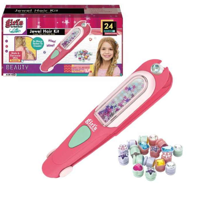 Jewel Hair Kit – Sparkly Gem Applicator Wand – No-Heat, Kid-Safe Styling Fun, Ages 5+ | 148272 | CityGo