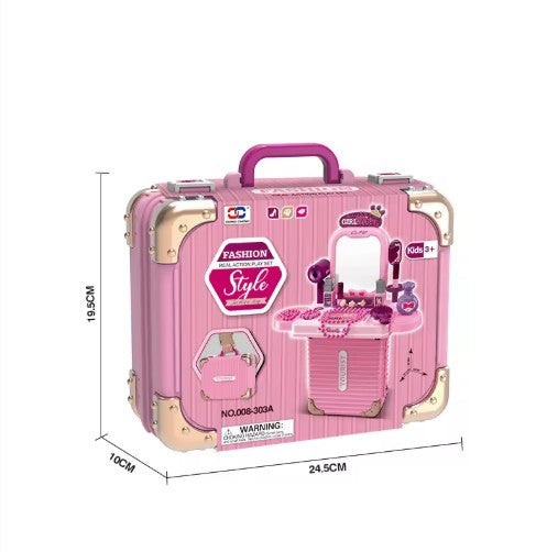 3-in-1 Beauty Vanity Suitcase – Pretend Makeup Playset (Ages 3+) | C995174 | CityGo