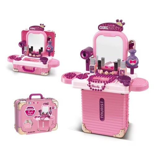 3-in-1 Beauty Vanity Suitcase – Pretend Makeup Playset (Ages 3+) | C995174 | CityGo