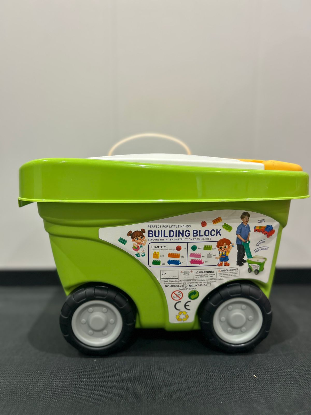 building block trolley toy set with 168 colorful pieces for kids