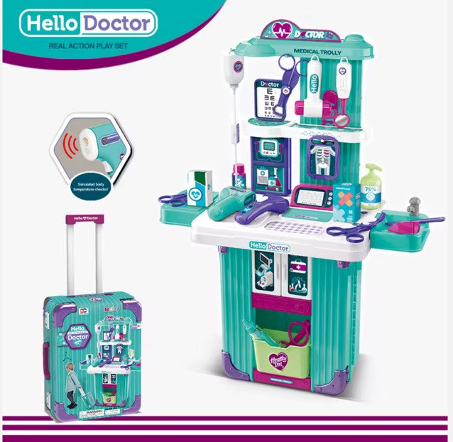 2 in 1 doctor medical suitcase playset for kids with pretend tools