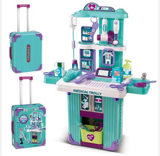 2 in 1 doctor medical suitcase playset for kids with pretend tools