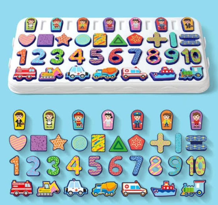 5 in 1 educational fishing table with magnetic rods numbers and shapes