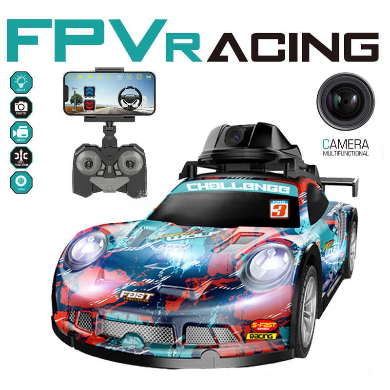FPV racing RC car with onboard camera and 2.4 GHz remote