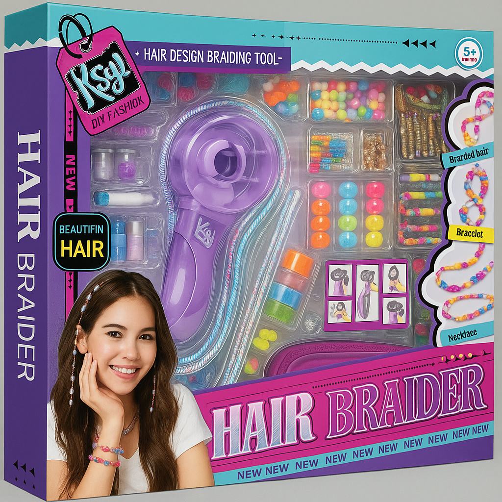 DIY Hair Braider Kit – Beads & Threads (Ages 6+) | C990507 | CityGo